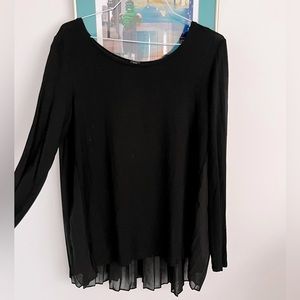 Club Monaco drapery knit and shear back top